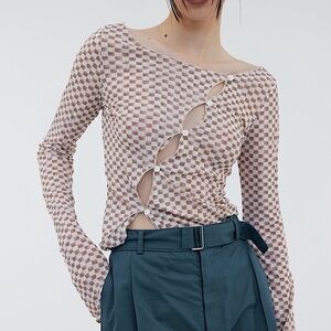 NWOT Gateless Checkered Top